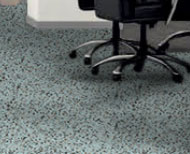 Nature’s Collection series is a sustainable surface made of recycled rubber infused with cork