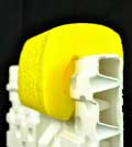 SuperGrip Yellow 4ft BumperCaps™ by NiceRink - Exterior angled view