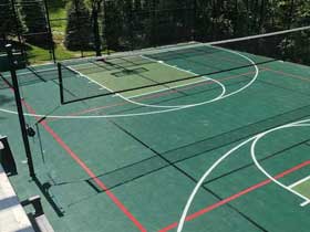 Located in Grimsby, 40x60 Multi-court Duracourt surface, (2) HD603 basketball goals, multi-sports net 