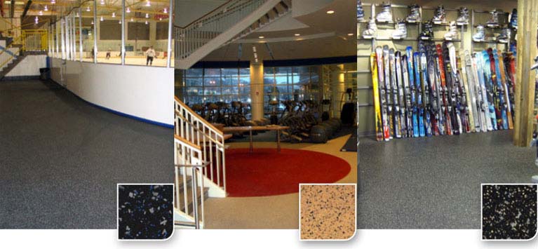 Sport Mat Flooring is a high traction, durable, recycled rubber tile available in a precision cut interlocking format or square edge finish for glue down installation