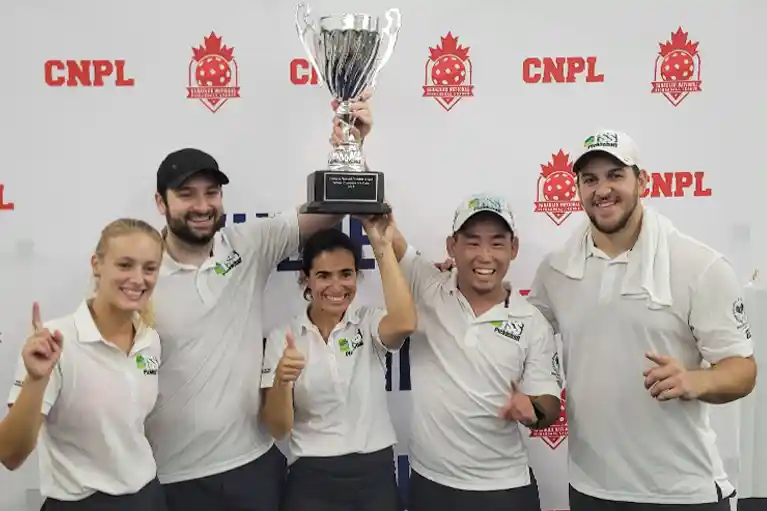 The 2023 Canadian National Pickleball League champions! Toronto United Pickleball Club, proudly sponsored by TSS Pickleball, celebrating their historic victory