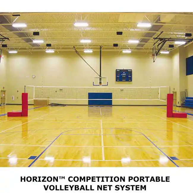 Horizon™ Competition Portable Volleyball Net System. Court Picture