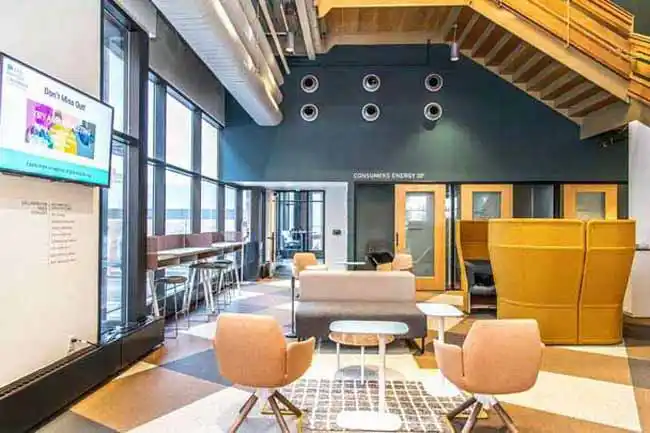 Cafetereia area using Dinoflex Nature Rubber Flooring