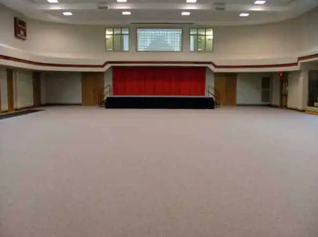 Gym using CarpetDeck in preparation for a ceremony