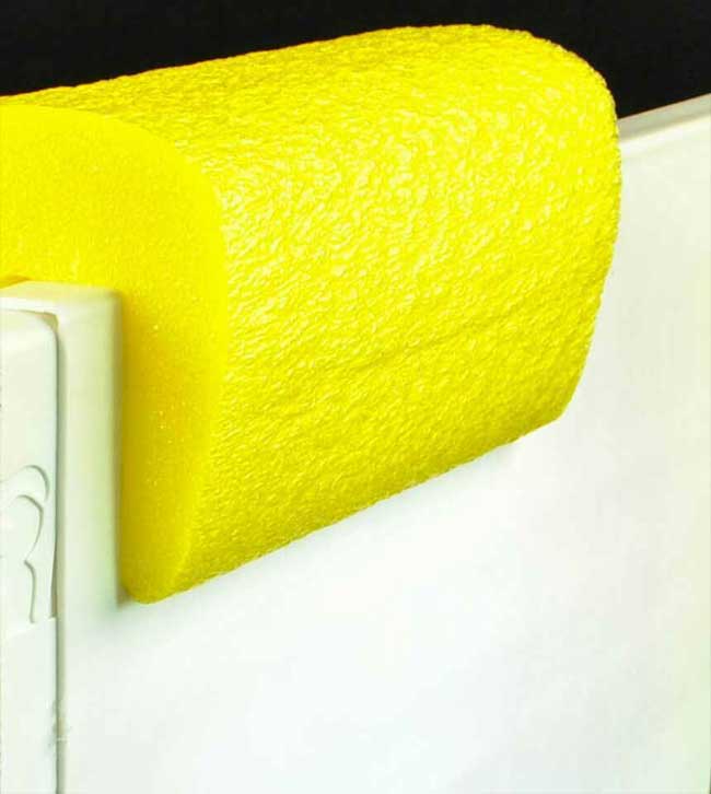 SuperGrip Yellow 4ft BumperCaps™ by NiceRink - Interior angled view