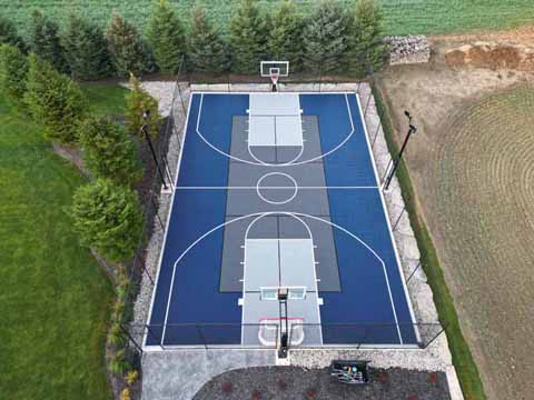 >Full Size, Blue and Grey, Outdoor, Multi-Game Court, Vanessa, ON