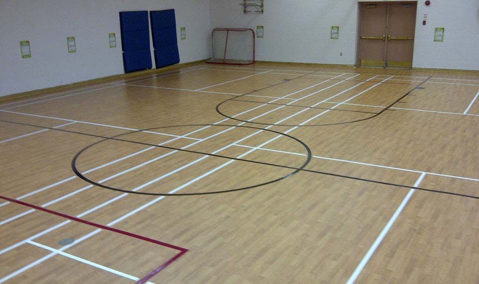 Rolled Vinyl Flooring used at a school gym