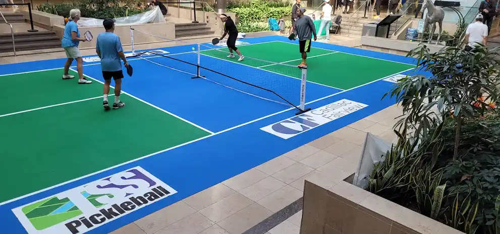 Promotional Pickleball Court, sponsored by Cadillac Fairview, Sherway Garden, Etobicoke