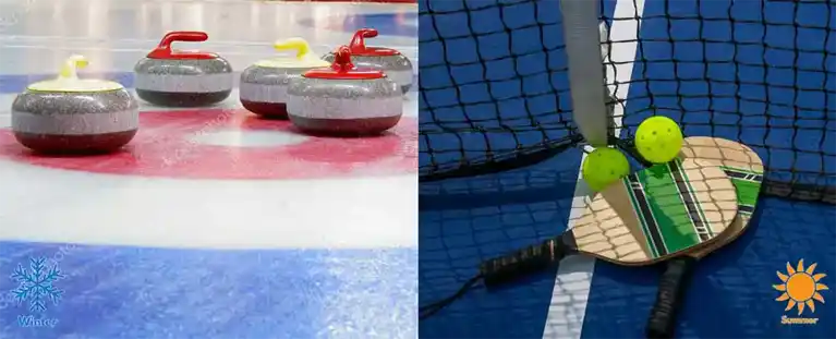 Curling during winter, Picklebal suring summer