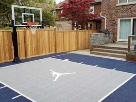 Located in Toronto, 24x27 Bounceback surface, HD603 basketball goal, jumpman logo