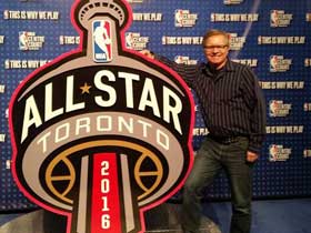 TSS owner, Ian Lintott, at NBA Centre Court