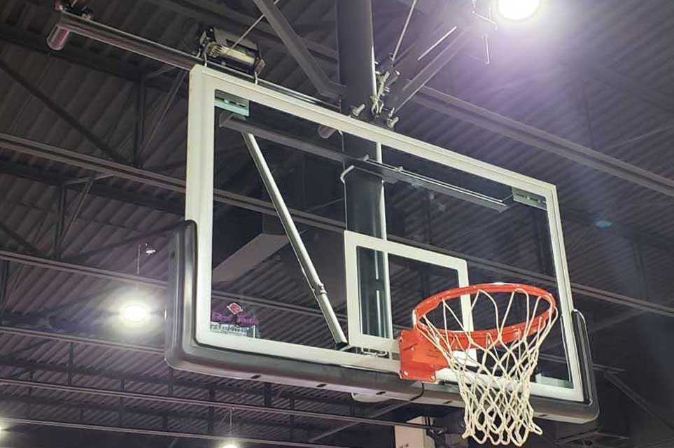 Ceiling Mount Basketball Goal Toroto. Closeup view