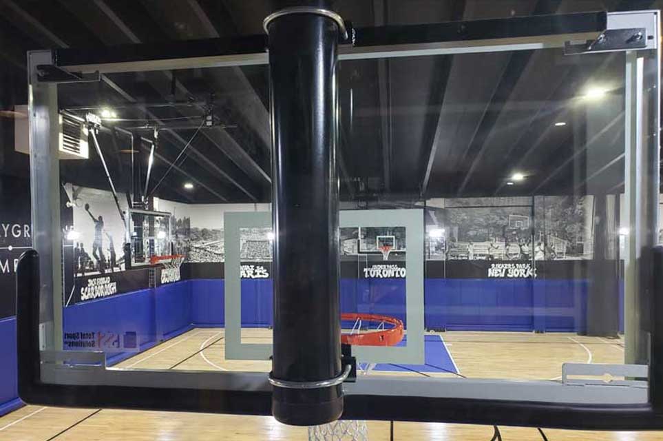 Ceiling Mount Basketball Goal Toroto. View from behind