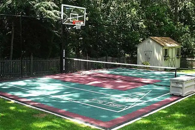 Residential, Backyard, Multi-Game court, pickleball and basketball