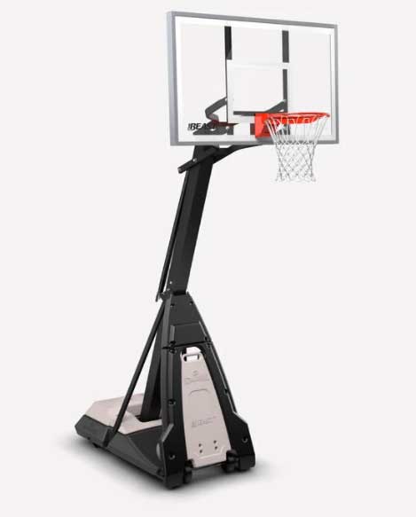 Spalding The Beast Glass Portable Basketball Hoop - Side View
