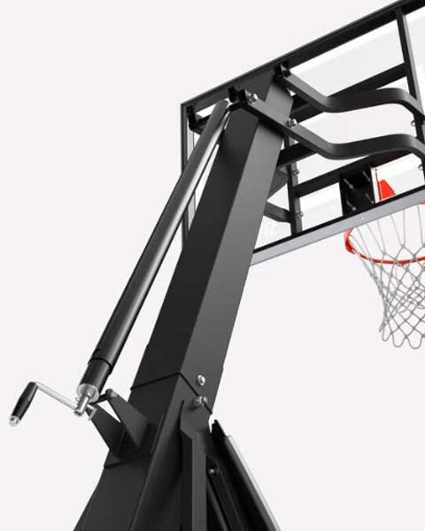 Spalding The Beast Glass Portable Basketball Hoop - Back height adjustment detail
