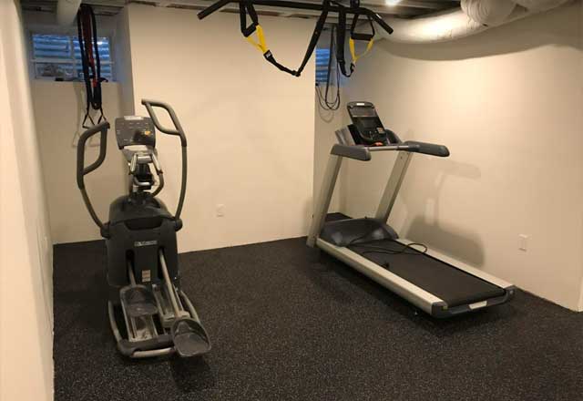 Fitness weights and machine workout room